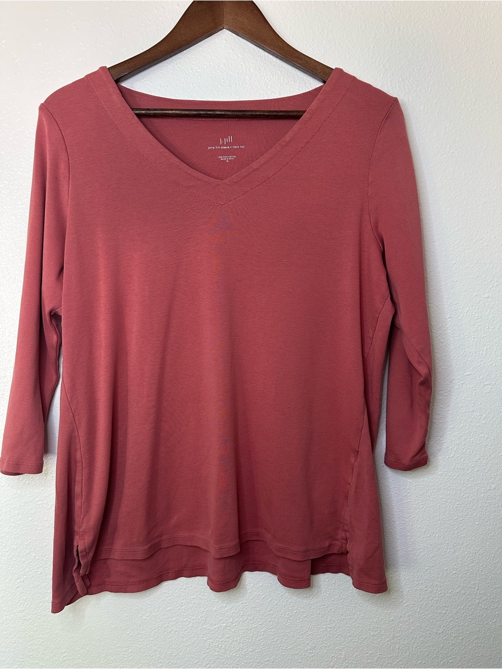 J. Jill Pima 3/4-Sleeve V-Neck Top